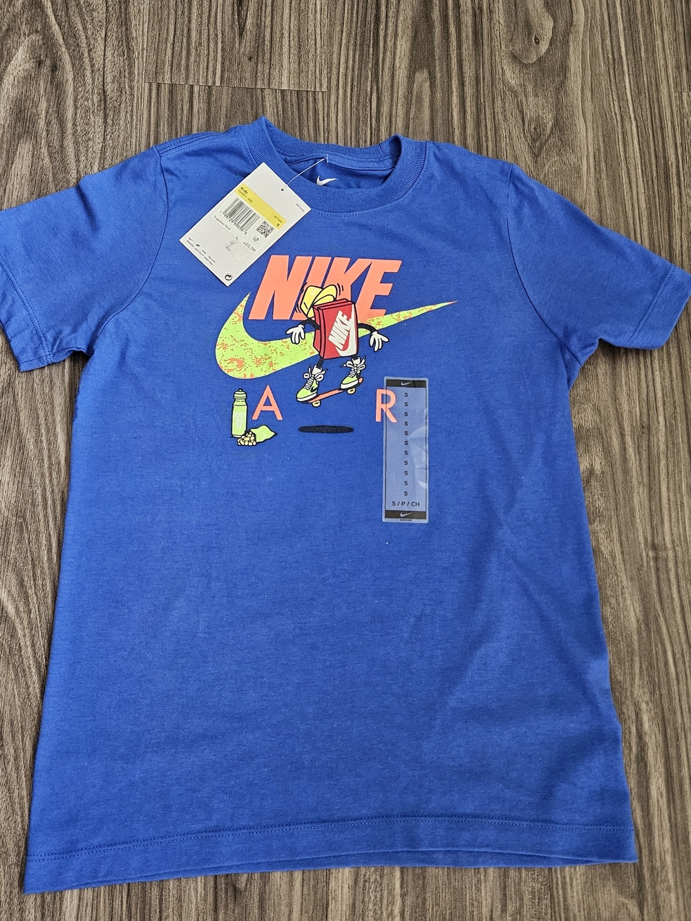 Nike Royal Blue Short-Sleeve Tee with Neon Graphic